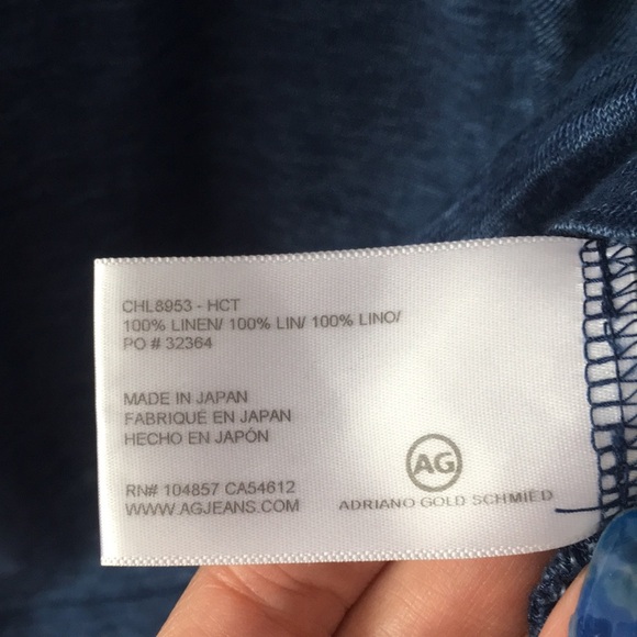 🍉 AG Adriano Goldschmied Blue Midi Linen Dress Small - Picture 5 of 11